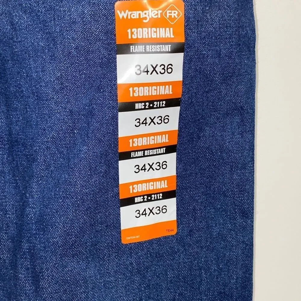 Wrangler Men’s Blue‎ Flame Resistant Jeans Size 34 x 36
